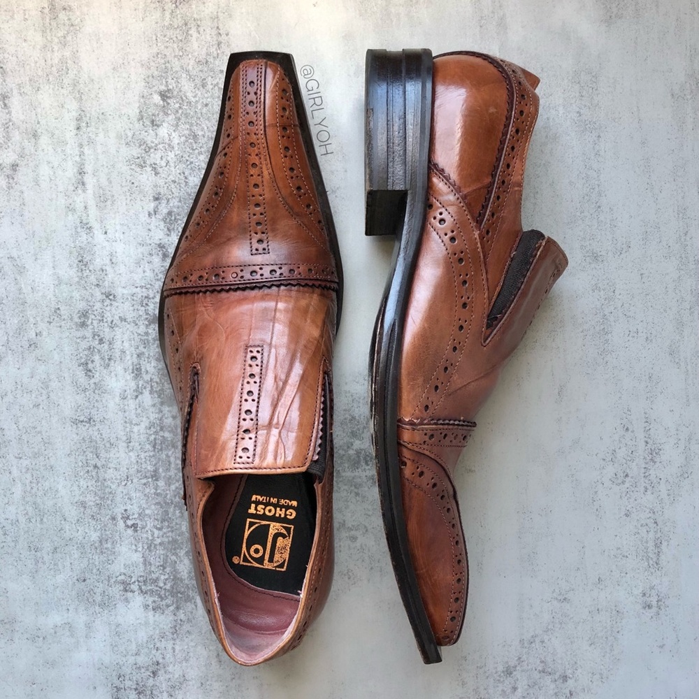 Jo Ghost Leather Square Toe Italian Loafer Shoes